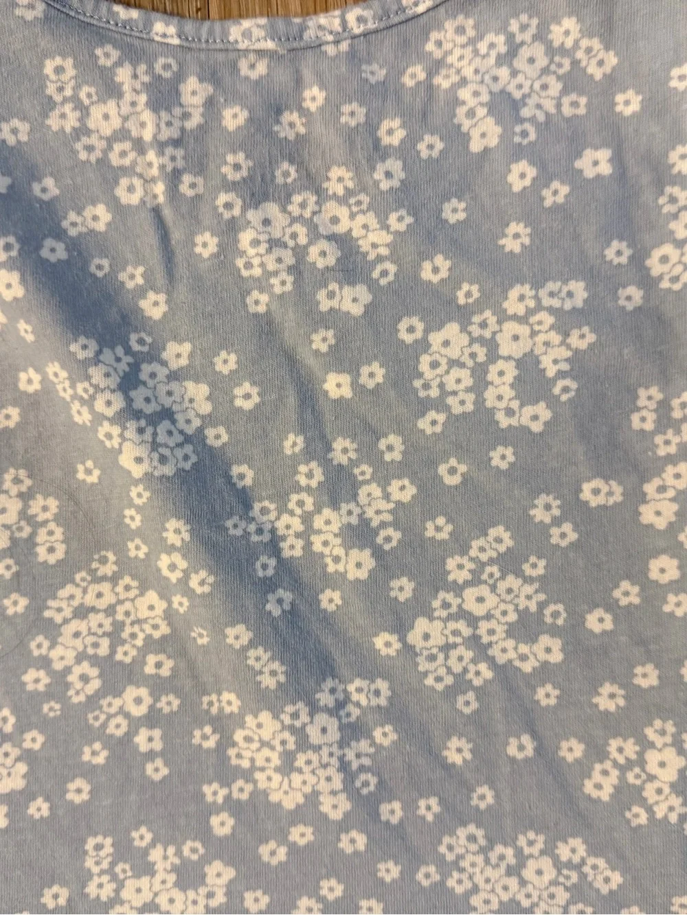 H&M Girl's Size 6X/7 Light Blue Tank Dress With White Floral Pattern
